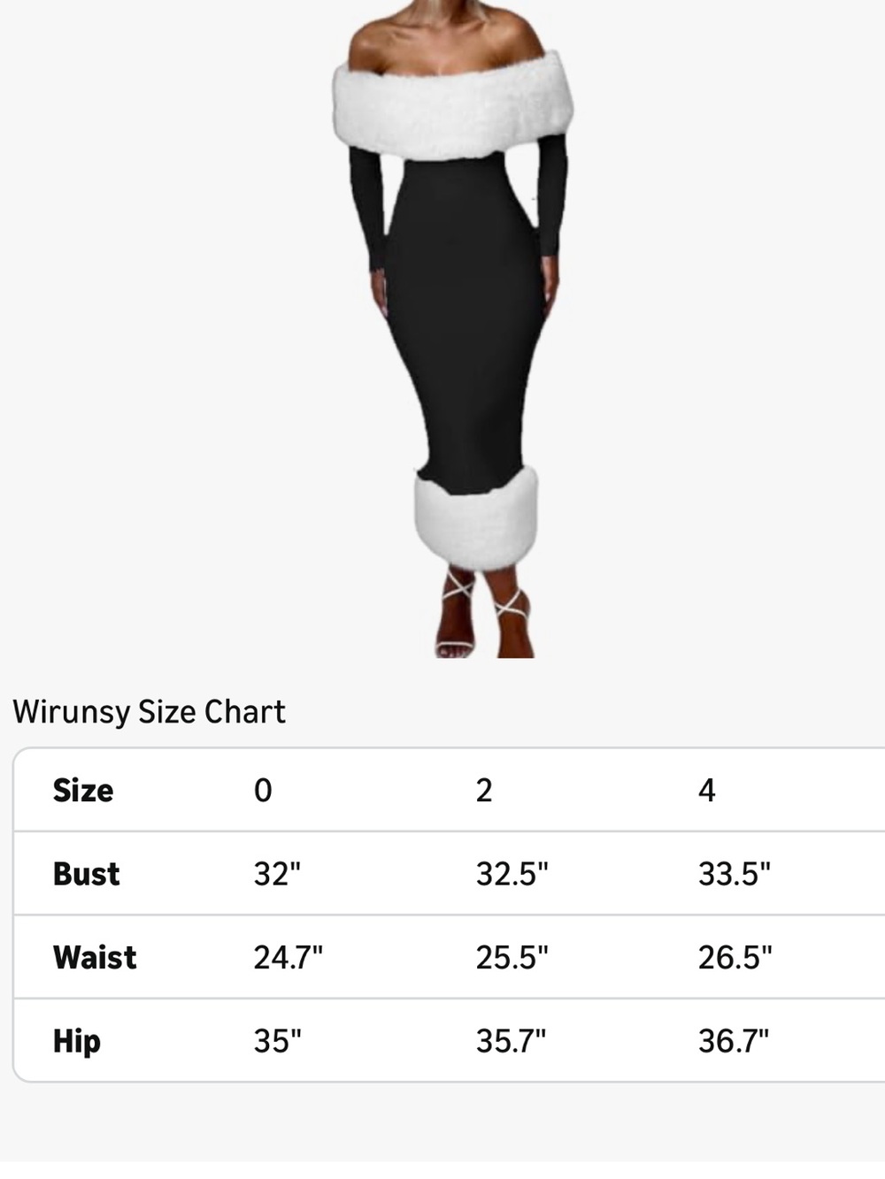 Black Santa Dress with White Fur Trim Small (size 2) - Picture 11 of 11
